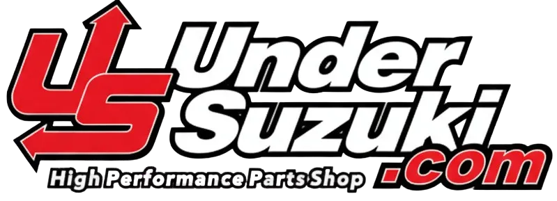 Under Suzuki.com logo with stylized red 'US' arrows and white text reading 'High Performance Parts Shop'.