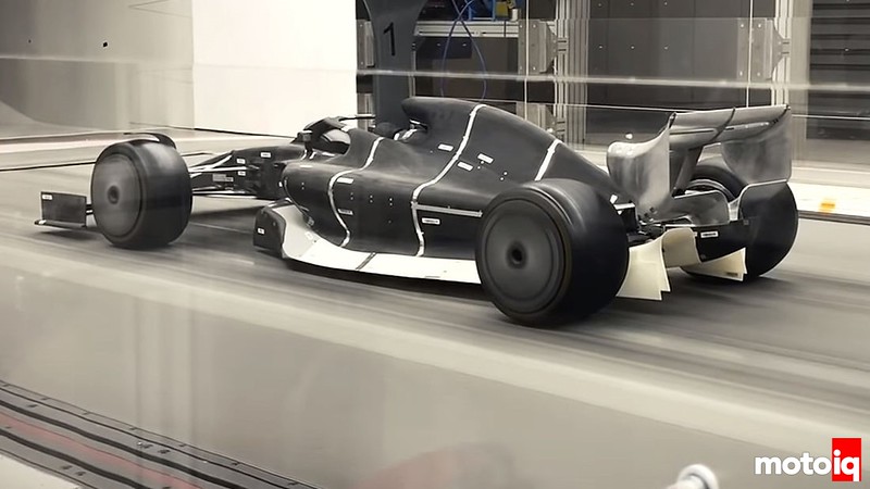 Concept F1 tunnel car in the wind tunnel. Credit: F1.com