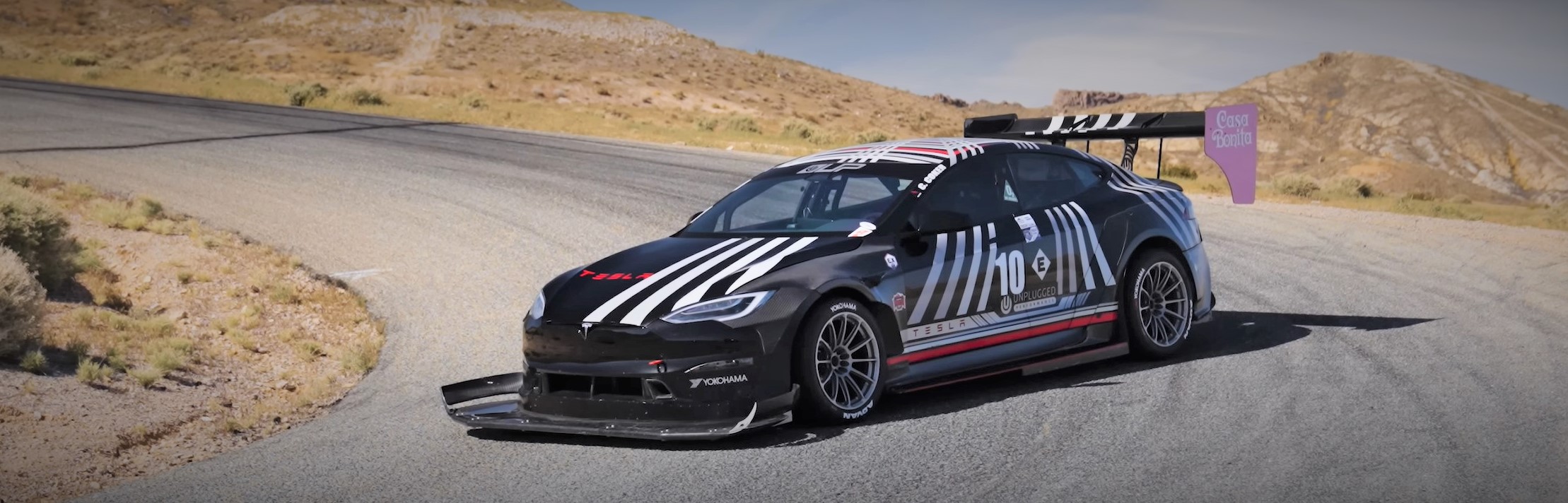 Tesla Model S Dark Helmet at Willow Springs